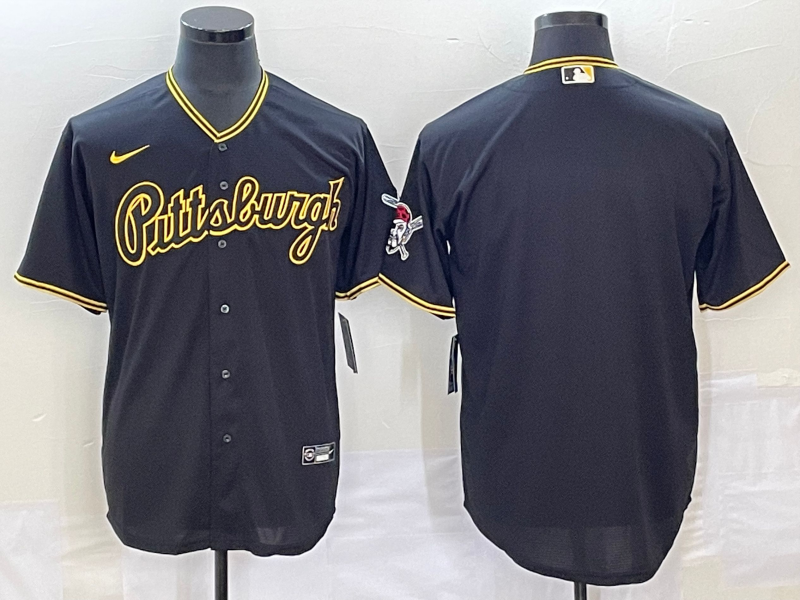 Men's Pittsburgh Pirates Black Blank Team Jersey